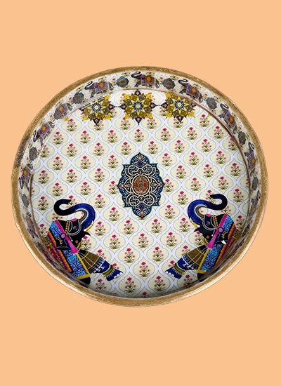 Wooden 7 inch Elephant digital print wooden tray