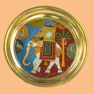 Brass Plate with elephant print 5-inch