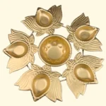 Metal Lotus Diya urli 8 inches