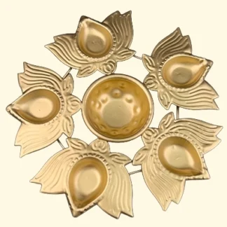 Metal Lotus Diya urli 8 inches