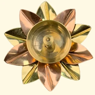 Brass and Copper Flower Shaped Diya