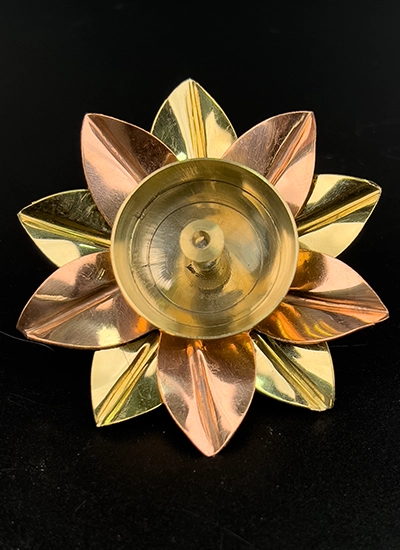 Brass and Copper Flower Shaped Diya