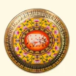 Brass Plate with Pichwai Print - 6 inch