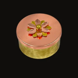 Copper Dry fruit Box with Floral Lid