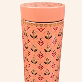Printed Tin Jar 6 inch - Peach