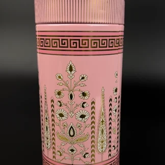 Chic Digital Printed Dry Fruit 6 inch Tin Jar In Pink