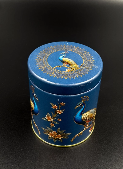 Digital Printed 4 inch tin jar- DARK BLUE